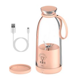 2-in-1 16.9OZ Portable Fruit Blender Electric Rechargeable Juice Cup for Shakes Smoothies Juice Personal Fruit Mixer with 6 Blades (Option: Pink)